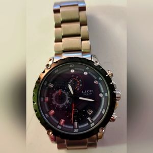 LIGE Stainless Steel Water Resistance Quartz